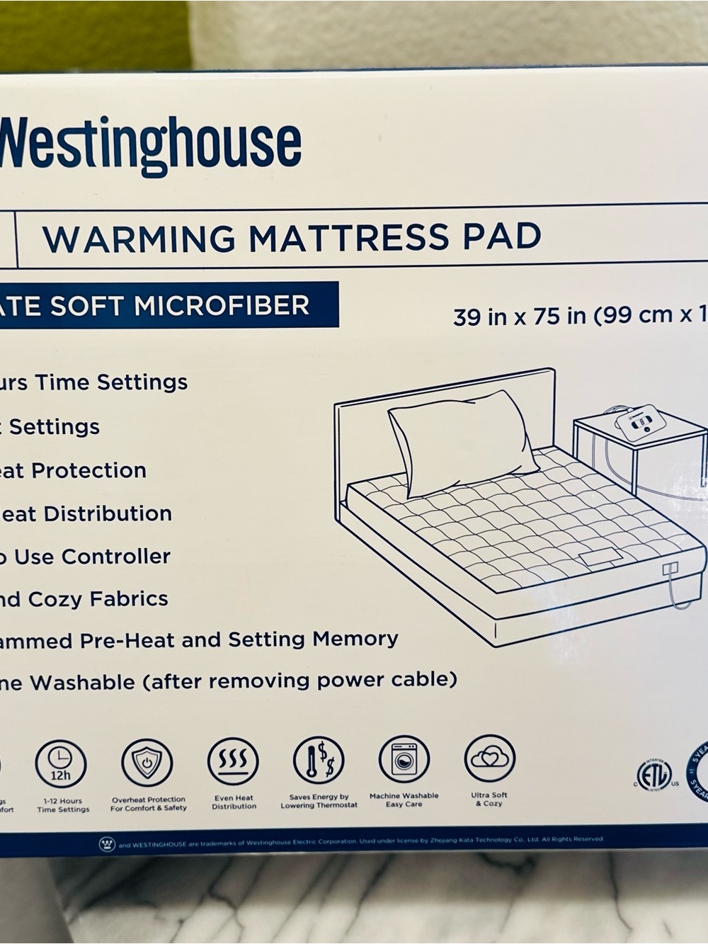 Westinghouse Warming Mattress Pad - Twin Size